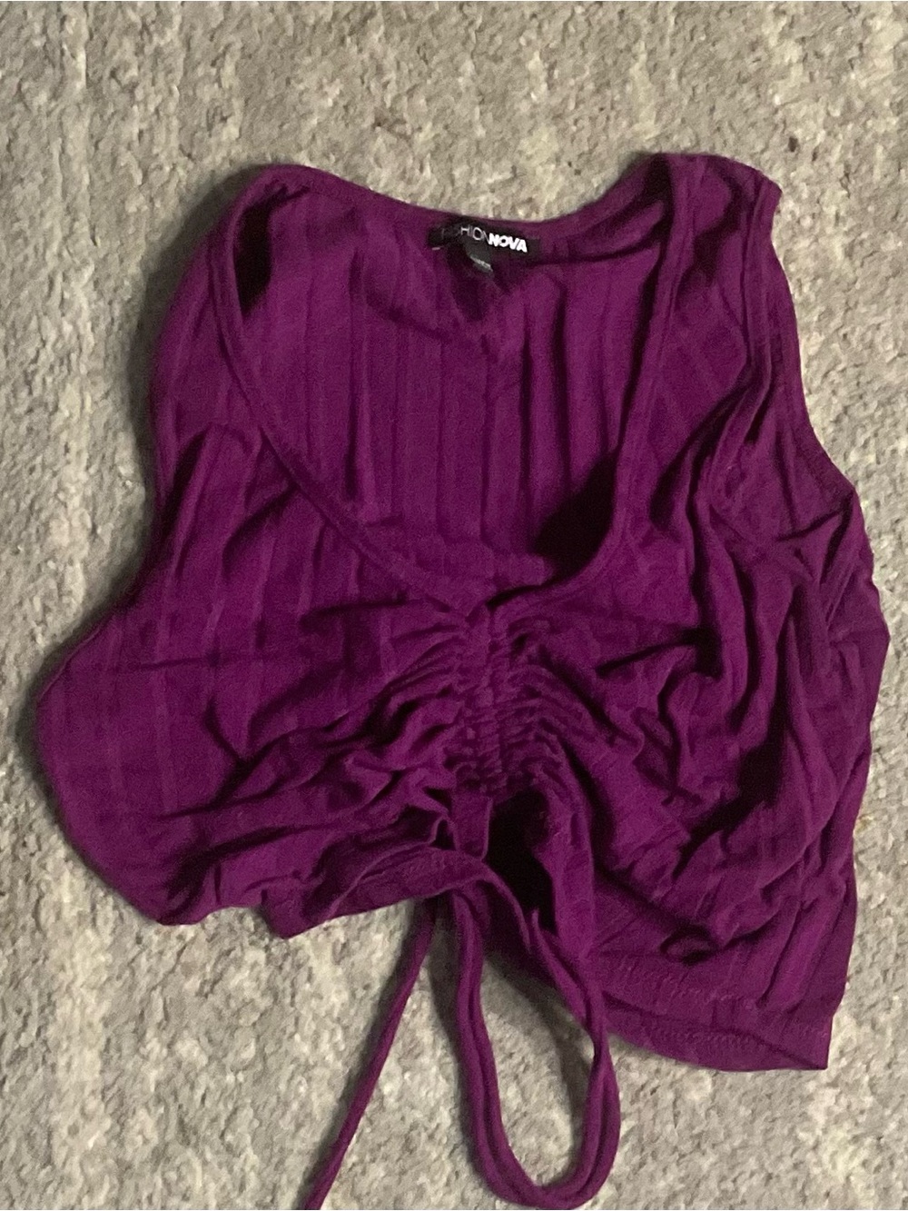 No Boundaries Deep Purple Ruched Crop Tank